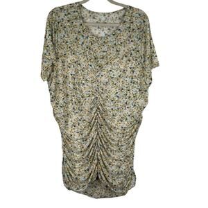 Torrid Floral Sheer Ruched Blouse Women's 3 Prairie Core Cottage Core